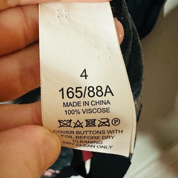 KATE SPADE Deco Bloom Crepe Button Front Long Sleeves Collared Mini Dress size 4 - Picture 11 of 11